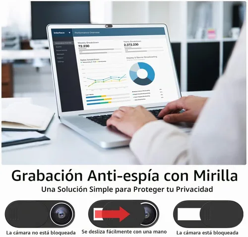 Vista 3 de Funda para cámara de laptop, cubierta ultrafina para cámara web, protege