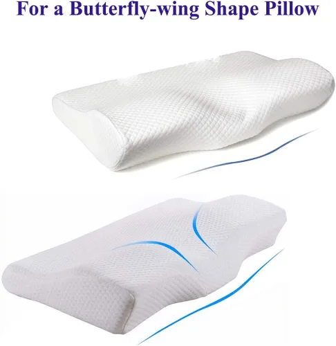 Vista 2 de Funda de almohada de seda para almohada ortopédica para dormir, funda de almohada de seda de morera pura para almohada cervical ergonómica, funda