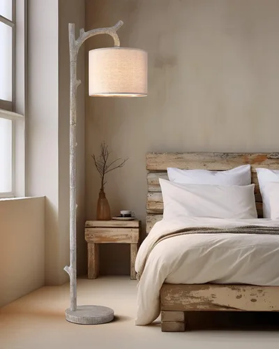 Vista 10 de OYEARS Lámpara de pie de 65 pulgadas con luz nocturna, lámpara de pie estilo granja para dormitorio, lámpara de pie alta para sala de estar, lámpara