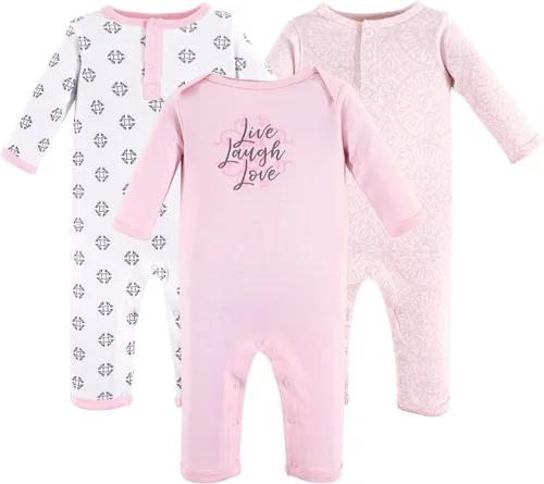Vista 3 de Yoga Sprout - Mameluco unisex de algodón para bebé Bear Hugs 3pk