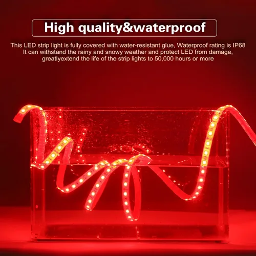 Vista 5 de Tira de luces LED marinas, 12 V, 6.56 pies, IP68, impermeable, luces LED subacuáticas, luz interior de barco, luces de cubierta de barco, luces