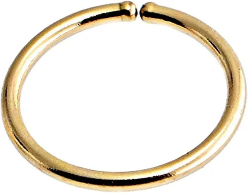 Vista 9 de Aretes de aro de oro sólido para mujeres, hombres, aretes de aro para cartílago, hélix, rook, nariz cantada, agujero para lóbulo de oreja, ligeros