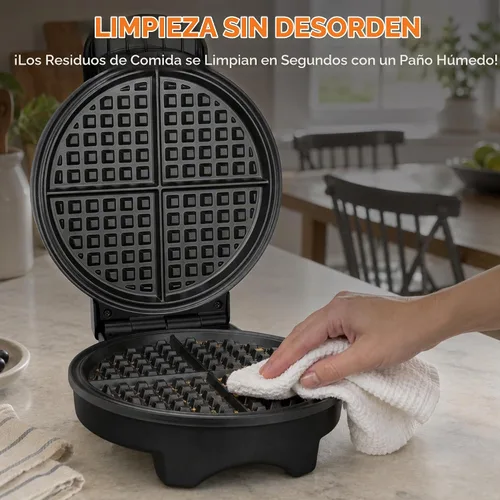 Vista 6 de Baker's Friend 7-Inch Classic Waffle Maker, Ceramic, Browning Control, 900W