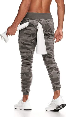 Vista 2 de DIOTSR Pantalones deportivos ajustados para hombre, pantalones deportivos de entrenamiento cónicos de camuflaje para hombre, pantalones deportivos