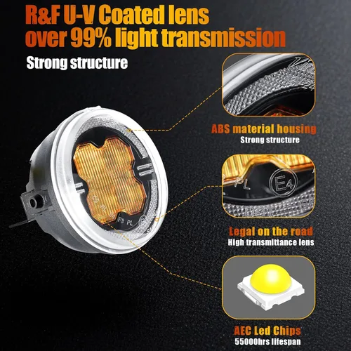 Vista 3 de Fog Lights for 2006-2014 F150 Yellow DRL OEM Fit U-V Coated 3D Lighting