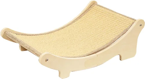 Vista 5 de Cat Hammock Bed, Wooden Elevated Cat Scratcher Bed Easy Assembly Multifunctional Scratching with Year Round Comfort for Indoor Cats