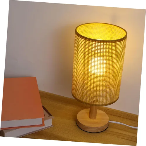 Vista 4 de Lámpara de escritorio, lámpara de mesa, ventilador de techo, lámpara de casa de campo, cubierta de lámpara de piso, pantalla tejida para lámparas