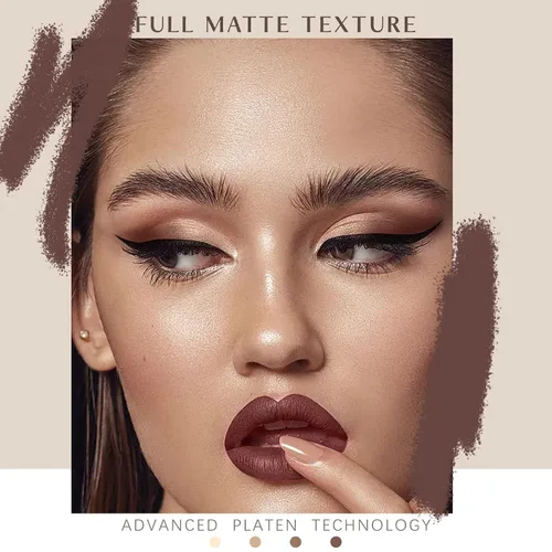 Vista 3 de HOSAILY Paleta de sombra de ojos mate 4 en 1, sombra de ojos marrón topo neutro para mujeres mayores, maquillaje de sombra de ojos en polvo