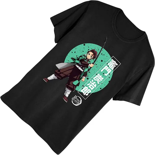 Vista 4 de Demon Slayer Camiseta de anime para hombre Kimetsu No Yaiba - Camiseta Tanjiro Kamado