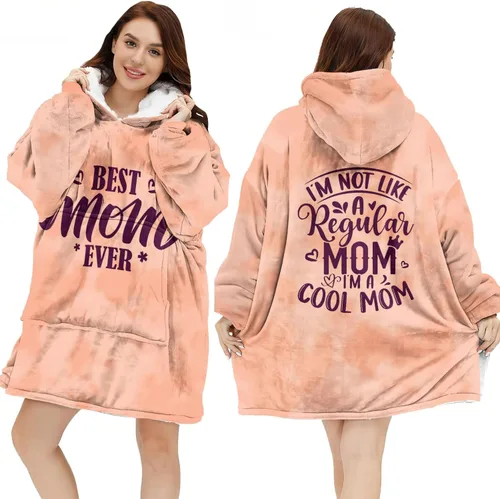 Vista 12 de Warmstorey Wearable Blanket Hoodie For Mom Wife - Best Wife Ever Hoodie From Husband Daughter Son - Birthday Mothers Day Gift