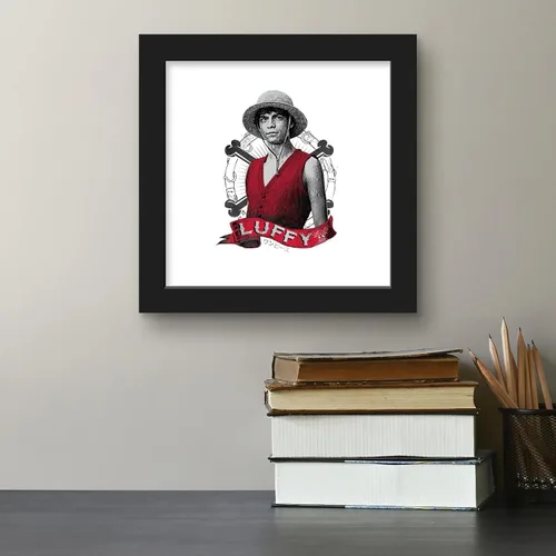 Vista 4 de Trends International Gallery Pops Netflix One Piece - Póster gráfico de pared de Luffy, 12.00 x 12.00 pulgadas, versión de marco negro