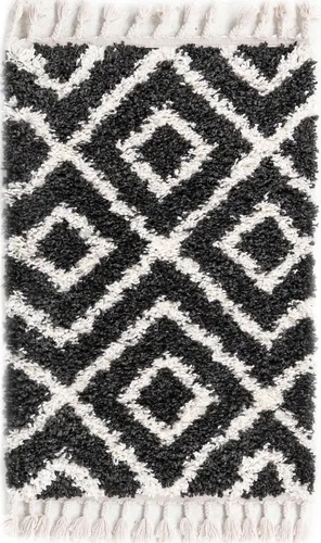 Vista 2 de Unique Loom Colección Hygge Shag - Alfombra (2 pies 2 pulgadas x 3 pies 1 pulgada, rectangular, negro y blanco)