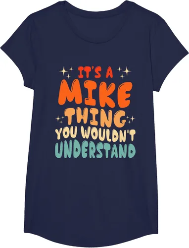 Vista 29 de Camiseta retro de los años 80 con texto en inglés "It's A Mike Thing You Wouldn't Understand", Negro