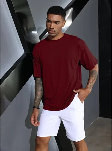 Vista 2 de YawYews Camisetas atléticas de moda para hombre, de manga corta, casual, lisas, holgadas, para entrenamiento, gimnasio, ropa de calle