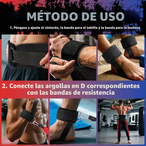 Vista 6 de Conjunto de bandas de resistencia para boxeo YORWHIN para equipo de entrenamiento de MMA y artes marciales, bandas de ejercicio de 150 libras