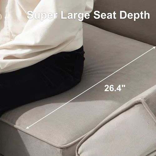 Vista 5 de Belffin Sofá modular grande con asiento de almacenamiento, sofá en forma de U de gran tamaño con tumbona reversible, juego de sofá modular con Gris