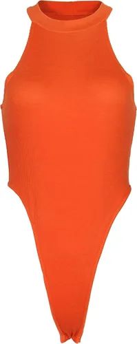 Vista 4 de GEMBERA Leotardo de corte alto sin mangas de cuello alto neón para mujer