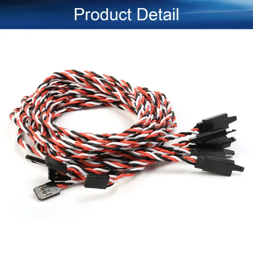 Vista 4 de Bettomshin 35.4 in/35.43 pulgadas macho a hembra cable de extensión servo conectores de cable para RC Futaba JR Servo 5 piezas