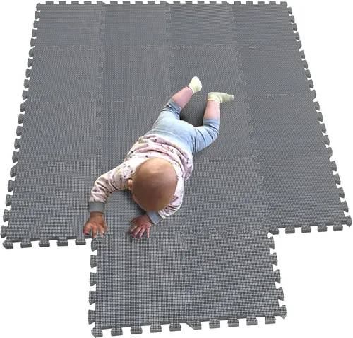 Vista 3 de MQIAOHAM® Alfombras de juego de rompecabezas de 18 piezas, alfombra de juego suave para bebés, azulejos de espuma entrelazados para niños, tapetes