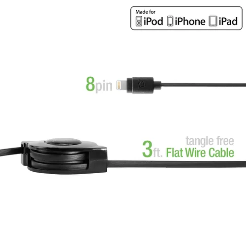 Vista 4 de Cable Lightning retráctil para iPhone, cable de carga compatible con Apple iPhone 14 Pro Max Plus mini 13 12 11 Xs Xr X SE 8 7 6 5 iPad Pro Air Mini