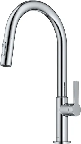 Vista 44 de Kraus KPF-2822BB Oletto Grifo de barra de cocina de una manija, 12 pulgadas, latón cepillado