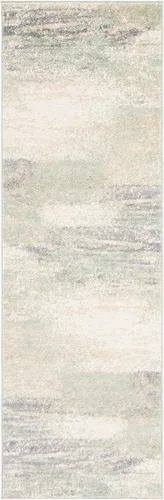 Vista 3 de SAFAVIEH Colección Adirondack Alfombra de Pasillo - 2'1" x 6', Marfil y Salvia, Diseño Abstracto Moderno, No Desprende Pelusa y Fácil Cuidado, Ideal