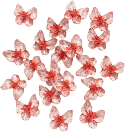 Vista 18 de Diamantes de imitación de mariposa con parte trasera plana, 80 unidades de 0.394 pulgadas, dijes de mariposa de resina para uñas, adornos, álbumes