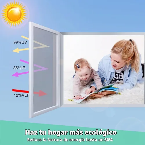 Vista 4 de Volcanics Película de privacidad unidireccional para ventana, bloqueo solar, película de teñido de ventana para el hogar, control de calor, película