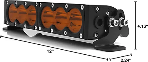 Vista 9 de AngelMa Barra de Luz LED de 12 Pulgadas 60W Ámbar Súper Brillante Spot Todoterreno de Una Sola Fila IP68 Impermeable para Cualquier Automóvil Camión