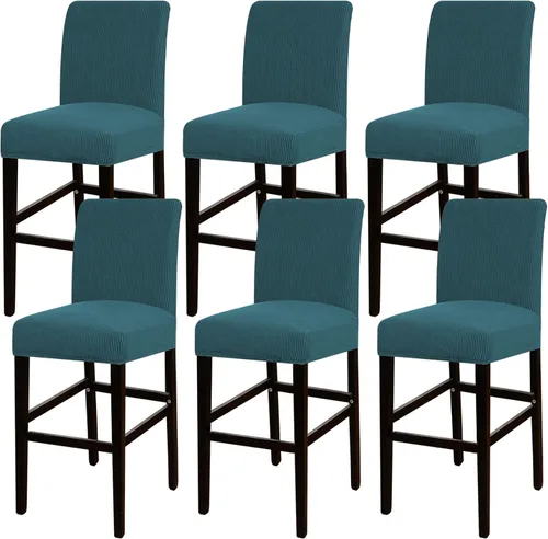 Vista 14 de Funda elástica para taburete de bar, taburete de mostrador, funda para silla de pub para comedor, cafetería, funda protectora para taburetes de bar