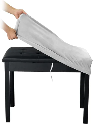 Vista 11 de SINOSSO Funda de terciopelo suave para banco de piano para 2 personas, (27.5"- 36.5") L x (12"- 16") A rectángulo elástico lavable funda protectora