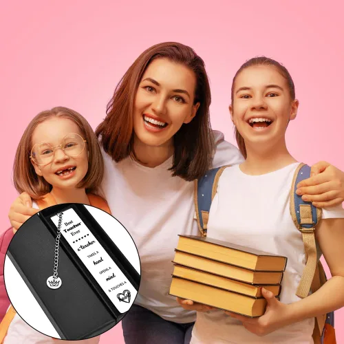 Vista 7 de Regalos de agradecimiento para profesores, marcadores para mujeres, colgante de acero inoxidable, regalos de agradecimiento para mujeres, hombres