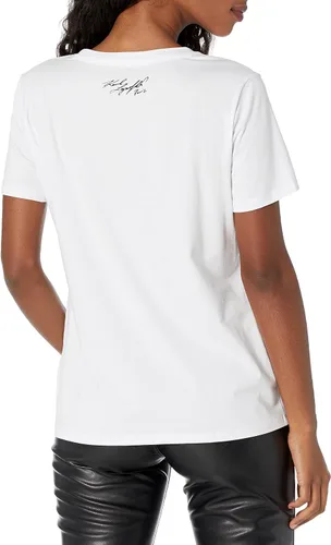 Vista 2 de Karl Lagerfeld Paris Camiseta de manga corta con lentejuelas para mujer