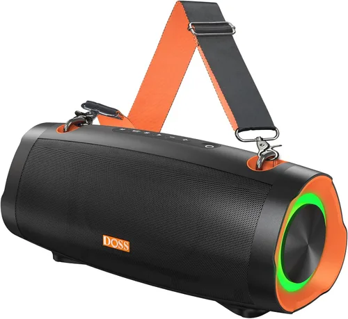 Vista 10 de DOSS Extreme Boom Pro D100, altavoz Bluetooth de 70 W con graves profundos, IPX6 impermeable, batería de 10400 mAh 24H, banco de energía integrado