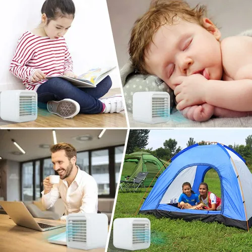Vista 5 de Ventilador de aire acondicionado portátil, humidificación por pulverización, enfriador de aire 3 en 1 Humidificador Purificador, con 3