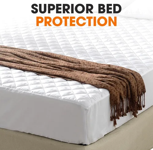Vista 7 de Cheer Collection Protector de colchón – Funda de colchón acolchada con bolsillos profundos para un sueño cómodo – Protector de colchón premium
