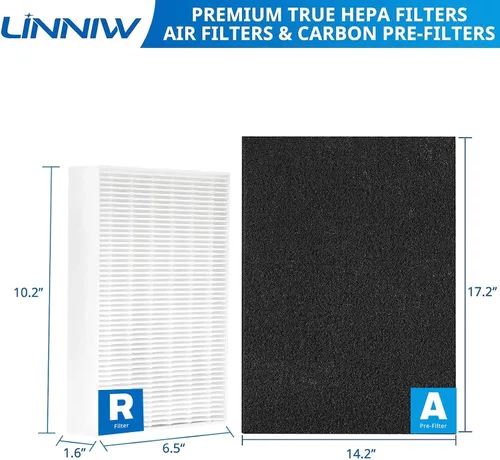 Vista 2 de Filtro R HPA300 de repuesto para purificadores de aire Honeywell serie HPA300, HPA200, HPA100, HPA090, reemplazar #HRF-R3, HRF-R2, HRF-R1