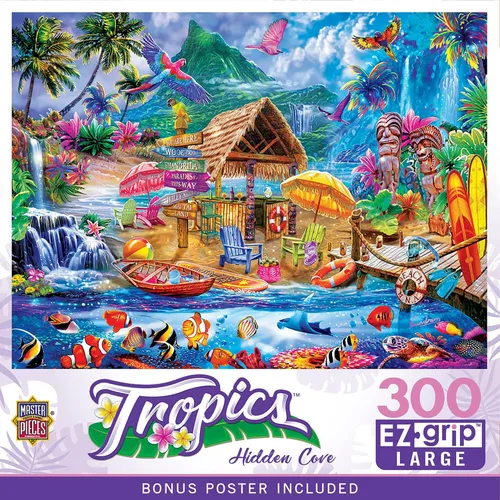 Vista 10 de MasterPieces Rompecabezas EZ Grip de 300 piezas, rompiendo ondas, 18 x 24 pulgadas