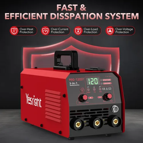 Vista 8 de Soldador MIG YesRight 110V, 120A Flux Core MIG/Lift TIG/Stick Máquina