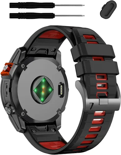Vista 23 de Correa de reloj QuickFit de silicona de 1.024 in para Garmin Fenix 9/8 Paquete de 3 1