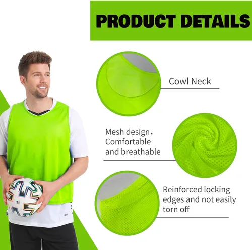Vista 2 de 12/24/48PCS Pinnies Youth Team Pennies para Deportes Niños y Chalecos Scrimmage para Fútbol Baloncesto Jersey Practice