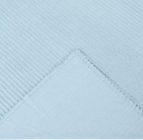 Vista 6 de Better Trends Colchas de Chenille Tamaño Individual, Azul 100% Algodón Chenille Diseño de Rayas Acolchado Cobertor Suave Liviano, 96"x110" con 1