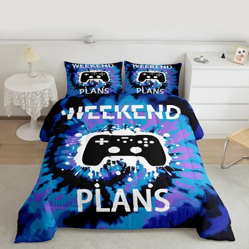 Vista 49 de Erosebridal Juego de edredón de hojas de cannabis, juego de ropa de cama de marihuana con estampado colorido de plantas, decoración bohemia de 2