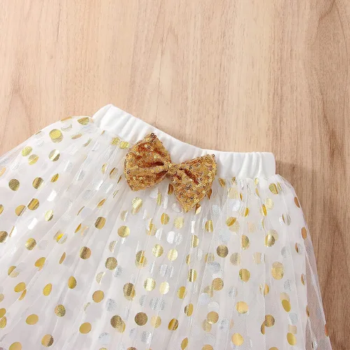 Vista 7 de Toddler Kids Baby Girls Birthday Princess Outfits Dress Vest Sleeveless Shirt Polka Dots Tulle Tutu Skirt 2Pcs