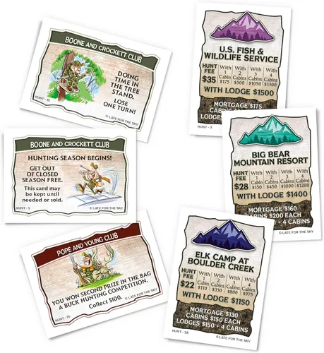 Vista 3 de Late for The Sky Juego de mesa Hunting-Opoly - Juego de comercio de propiedades familiares de estrategia de caza para 2 a 6 jugadores, mayores de 8