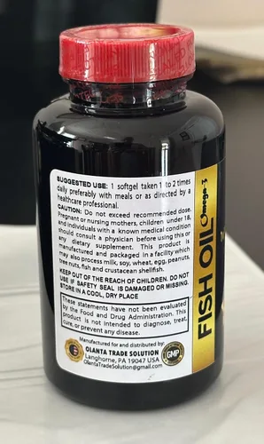 Vista 3 de Aceite de pescado Omega 3 - Suplementos de aceite de pescado puro de triple fuerza Omega 3, apoya el cerebro, el hígado, el corazón y la inmunidad