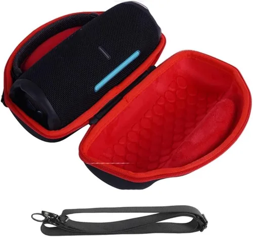 Vista 10 de Estuche rígido para JBL Charge 6, altavoz portátil Bluetooth impermeable compacto bolsa de almacenamiento de accesorios, 9.6 x 6.3 x 4.3 in (negro)