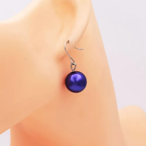 Vista 5 de Conjunto de collar y aretes de perlas de imitación grandes para mujer, joyería de perlas grandes