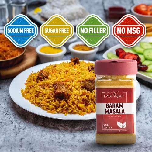 Vista 3 de Eastanbul Garam Masala, mezcla de polvo de especias indias Garam Masala de 7.1 onzas, mezcla de 11 especias, condimento de grado culinario superior
