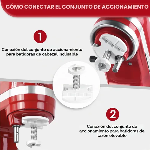 Vista 5 de Accesorio para máquina de helados para batidoras KitchenAid, se adapta a batidoras de pie KitchenAid de 4.5/5QT y 6QT, para hacer helado congelado